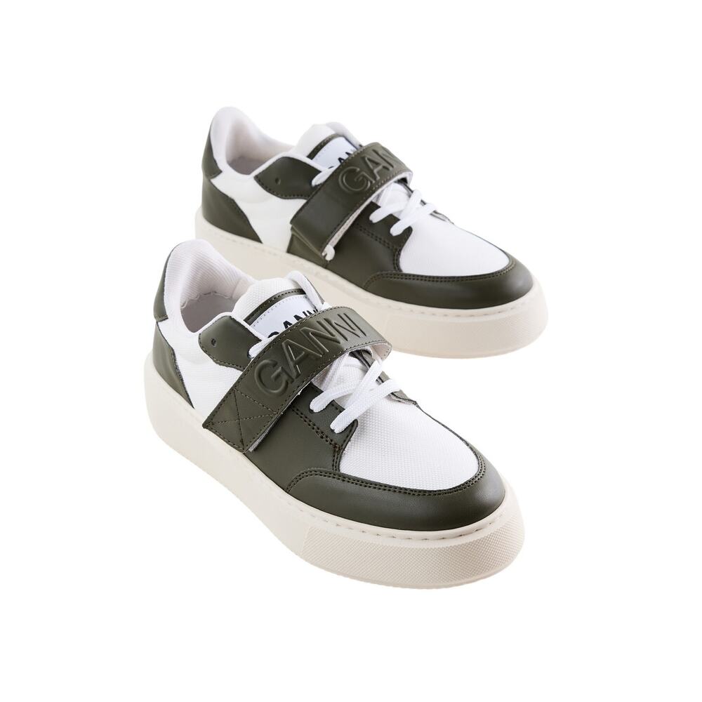 Ganni Sporty Green Cupsole Low Top Velcro Sneakers Size 37 EU / US 7